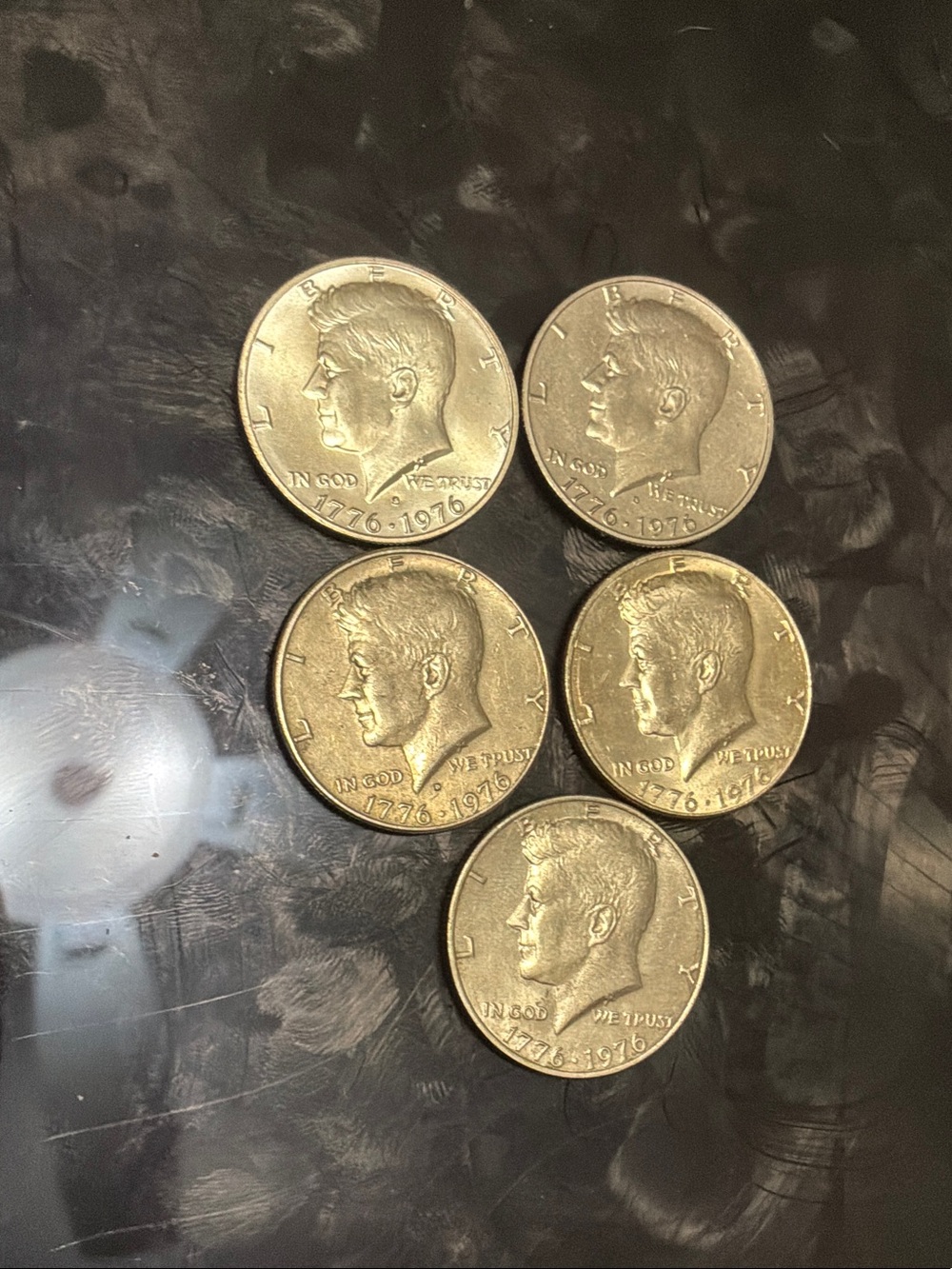5 Kennedy BiCentennial Half Dollar Commemorative Coins (Set of 5)